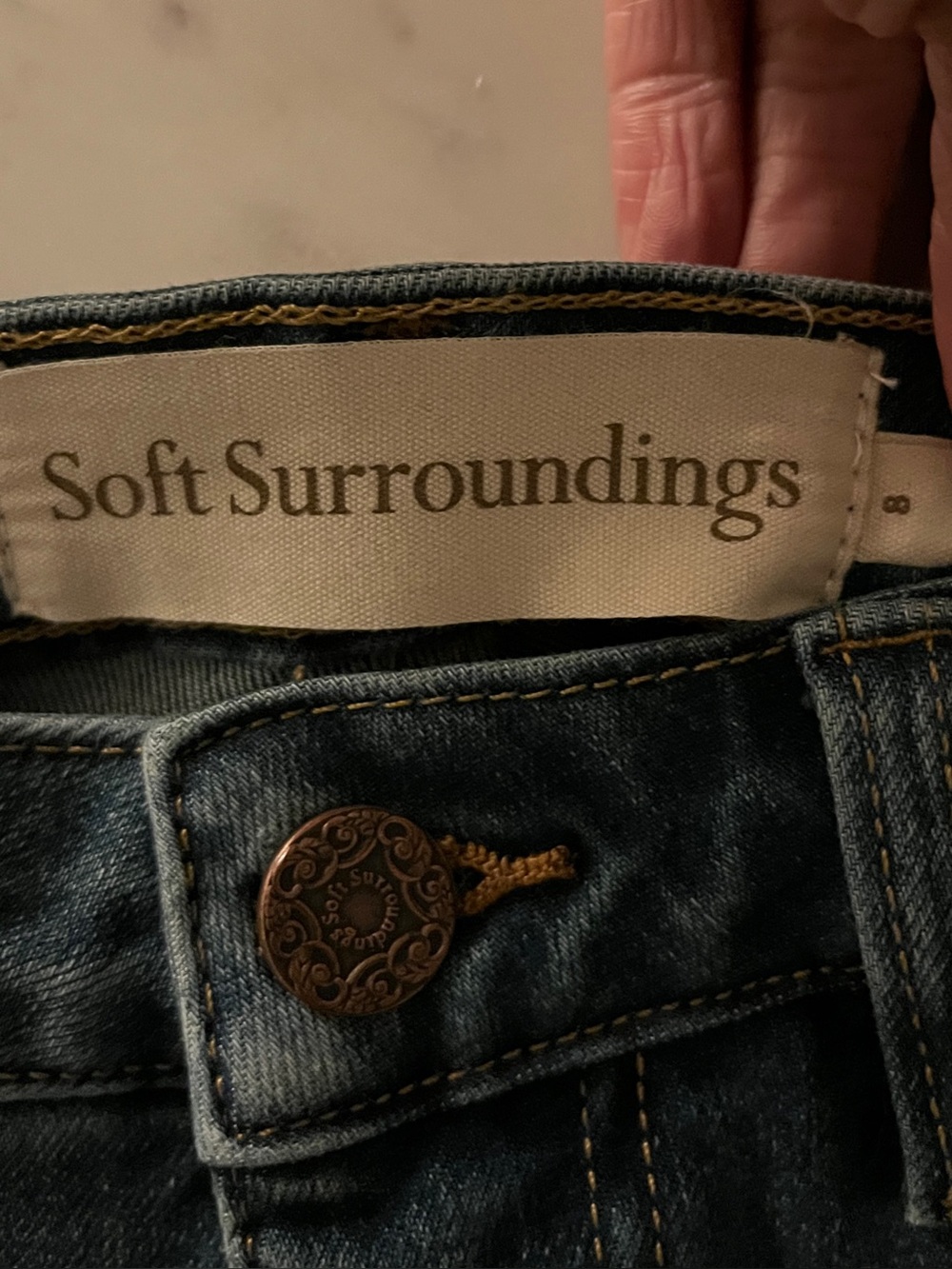 Soft Surroundings Stretch Jeans Size 8 - Picture 3 of 4